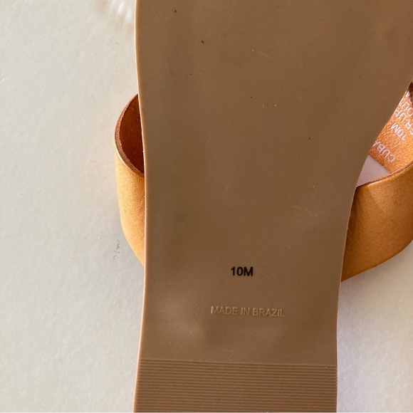 NWOB Matisse Anthopologie Cross Strap Sandals Orange Leather Sz 10 - Picture 5 of 5